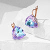 Big Colorful Stone Women's Frop Earrings Rose Gold Color Unique Jewelry Accessories - Image 3