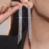 Long Tassel Drop Earrings for Women Black Gold Silver Color Rhinestone Dangle Earring Wedding Party Jewelry Gift - Image 12