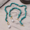2pcs Vintage Elegant Turquoise Inlay Jewelry Set for Women Necklace Bracelet Jewelry Gifts - Image 6
