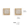 Sugar Cube Geometric Stud Earrings For Women Full Inlay Zircon Piercing Earring Engagement Wedding Jewelry - Image 12