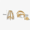 Crmya Classic Earrings for Women Zirconia Gold-plated Ear Cuff Stud Hoop Earrings Women Party Jewelry Accessories - Image 3