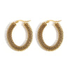 Stainless Steel Textured Metal Round Hoop Earrings for Women Gold Color Geometric Circle Earrings Jewelry - Image 12