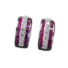 Cute Female White Blue Zircon Stone Round Hoop Earrings Silver Color Wedding Jewelry For Women - Image 9