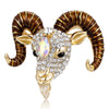 Rhinestone Goat Head Brooches for Women Unisex Zodiac Animal Pins Casual Party Jewelry Accessories Gifts - Image 6