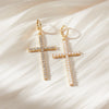 Minimalist Zircon Imitation Pearl Cross Drop Earrings For Women Gothic Punk Jesus Cross Dangle Earrings Party Jewelry - Image 6