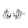 Silver Hip Hop Vintage Couples Creative Angel Wings Stud Earrings Women Punk CZ Studs Birthday Jewelry Gift - Image 11