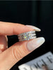 Glittering Diamond Engagement Ring Set For Women Gift Wedding Jewelry - Image 3