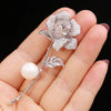 Suyu Women's Brooch Copper Inlaid Cubic Zirconia Camellia Women's Clothing Brooch Men's And Women's Set Pins - Image 3