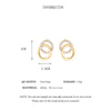 Gold Color Double Hoop Geometric Stud Earrings Sparkly Inlaid Rhinestone Earrings Female Light Ear Jewelry C - Image 6