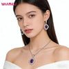 Silver Jewelry Sets Shining Clear Cubic Zircon Flower Pendant Necklace Earrings Chain Party Accessories - Image 4