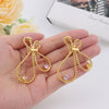 Gold Plated Women Jewelry Set Simple Lines Earrings Ring Colored Zircon Necklace Bangle For Wedding Party - Image 6