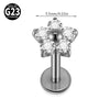 1/5PCS Implant Titanium Different Size Flower Zirconia Labret 16G Internal Threaded Cartilage Helix Lobe Earring Piercing - Image 12