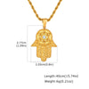 Hamsa Hand Star of David Necklace Gold Plated Stainless Steel Protection Amulet Cubic Zirconia Pendant for Women - Image 7