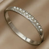 Classic Design Stainless Steel Crystal Flower Bangles for Women Jewelry Letter X Pearl Beads Bracelet - Image 11