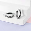 Openwork Leaf Pattern Hoop Earrings with Sculpted Detail - Image 4