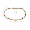 Glass Bead Choker Necklace with Flower-Shaped Bead Details - Image 8