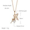 Angel Pendant Necklaces For Women Rose Gold Color With Shiny Zircon Pendant Daily Jewelry - Image 2