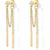 Gold Plated Posts Drop Dangle Chain Earrings for Women Dangling Chain Studs Ball Threader Earscapes Earrings - Image 4