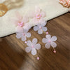 Glass Chiffon Flowers Tassel Dangle Earrings for Women Sweet Exaggerated Design Earring Vacation Style Jewelry Travel K - Image 8