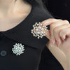 Pearl Crystal Snowflake Brooches For Women Charm Big Pearl Rhinestone-Encrusted Brooch Pins Jewelry Accessories - Image 4