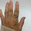 Boho Elegant Style, Christmas Holiday Gift Jewelry Adjustable Safety Pin Wrap Bypass Statement Ring - Image 6