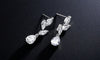 Vintage Flower Shape Zircon Water Drop Crystal Pendant Dangle Women's Earrings Bridal Wedding Jewelry - Image 15
