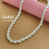 Silver 5/6/8MM 16-30 Inches Rope Chain Necklace For Men Women Punk Wedding Party Gifts Jewelry - Image 7