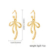 Vintage Style Bowknot Drop Earrings for Women Girls Simple Earings Piercing Ballet Ribbon Aesthetics Elegant Ear Jewelry Gifts - Image 8
