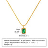 Retro Green Zircon Pendant Necklace For Women, Crystal Stone Chain Stainless Steel Gold Plated Birthday Gifts - Image 12