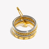 Paper Clip Double Color Four Layers Star Zircon Ring Women Stainless Steel Gold Plated Statement Jewelry - Image 6