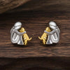 Cute Two Tone Gold Silver Color Women and Dog Stud Earrings Dog Mom Small Hoop Earrings Animal Pet Jewelry - Image 4