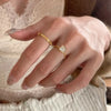 Silver Open Finger Ring Golden Clear CZ Square Droplet Geometric Punk For Women Jewelry Gift - Image 2