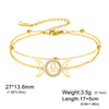 Triple Moon Goddess Bracelet Stainless Steel Celtic Knot Charm Bracelet Adjustable Layered Anklet Wicca Irish Jewelry - Image 10