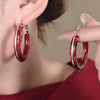 Vintage Brown Resin Round Hoop Earrings for Women Elegant Geometric Circle Temperament Earings Wedding Jewelry Gifts - Image 3