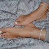 Silver Color Stretchy 1/2/3/4/5 Rows Bracelet Anklet Ankle chain Rhinestones Foot Jewelry Crystal Bracelet - Image 2