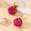 Flower Petal Beads Big Round Drop Earrings For Women Long Earrings Handmade Jewelry Gift boho - Image 5