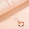 Long Chain Pendant Tear Drop Shinny Colorful Zircon Necklace Women Girl Wedding Birthday Gift - Image 3
