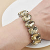 crystal Women charm bracelet colorful Geometric rhinestone elastic thread red white Elliptical glass bracelet - Image 4