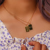 Individuality MessageTarot Necklace Stainless Steel Gold Plated Square Geometric Gold Necklace - Image 4