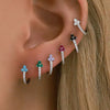 Women's Earrings Gold Plated Stainless Steel Round Hoop Earrings Rainbow Crystal Zirconia Flowers Earrings Piercing Jewelry - Image 2