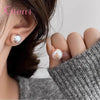 Elegant Pink Glossy Pearl Stud Earrings For Women Silver Earrings Wedding Party Geometric Jewelry Gift - Image 13