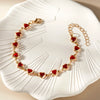 Elegant Red Crystal Zircon Metal Chain Bracelets for Women Colorful Heart Bracelets Party Wedding Wrist Charms Jewelry Gift - Image 28