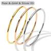 3 Pieces/lot Stainless Steel Bracelet Bangles For Women Simple Style Gold Plated Women's Bracelets Bangle - Image 8