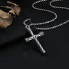 Simple Stainless Steel Necklace with Spiral Column Cross Pendant - Image 4