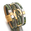 Boho Braided Leather Bracelets for Women Men Party Jewelry Two Tone Square Multilayer Wrap Wide Bangles Bracelet - Image 5