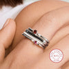 Minimalist Silver Birthstone Ring Gold Color Simple Style For Women Festival Party Gift - Image 1