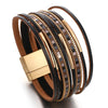Colorful Square Leather Bracelet for Women Men Boho Metal Tube Multilayer Wrap Wide Bracelets Charm Party Jewelry - Image 1