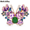 Enamel Peony Flower Butterfly Brooch Pins Women Pearl Jewelry Accessory For Dress and Dinner Party - Image 1