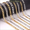 Stainless Steel Cuban Figaro and Wheat Link Necklace in 5 mm or 7 mm Widths - Image 1