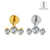 Titanium Triple CZ Cluster Cartilage Earring 16G Mini CZ Labret Tragus Helix Medusa Flat Back Piercing - Image 20